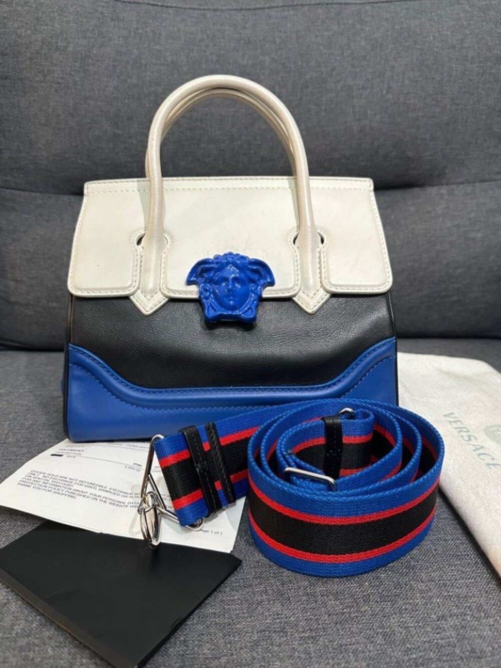 Versace Palazzo Empire Medusa Leather Top Handle Shoulder Bag (Small)